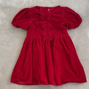 Janie and Jack Red Velvet Dress size 3T